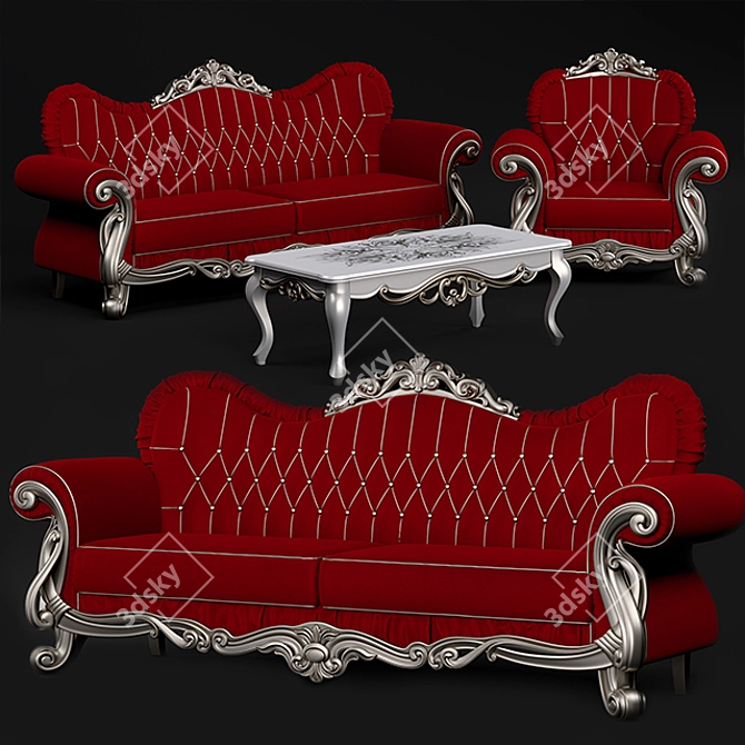 "MONDELUX" Classic Sofa Set 3D model image 1