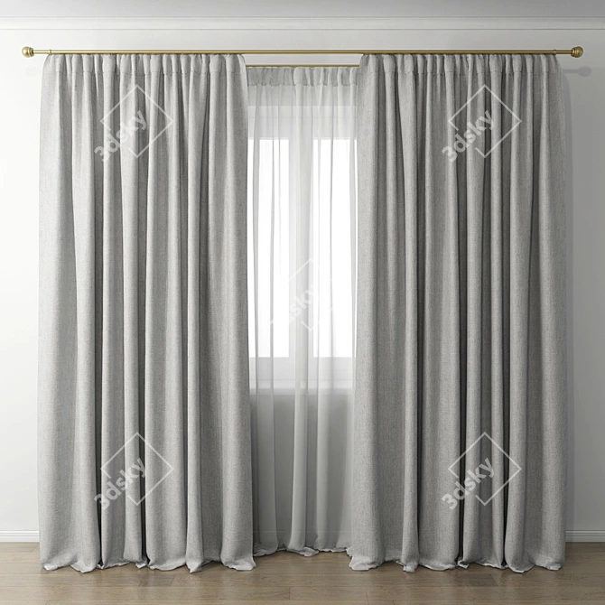 Elegant Drapes for Your Home 3D model image 1