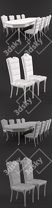 Colombostile Montmartre Designer Dining Set 3D model image 3