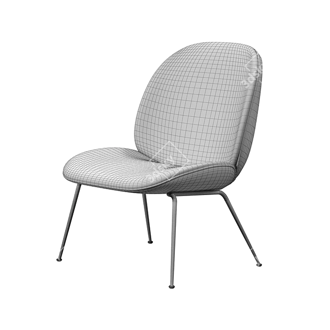 Modern Gubi Beetle Lounge Chair 3D model image 2