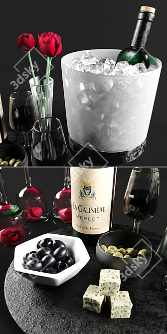 Deluxe Wine and Roses Set 3D model image 2