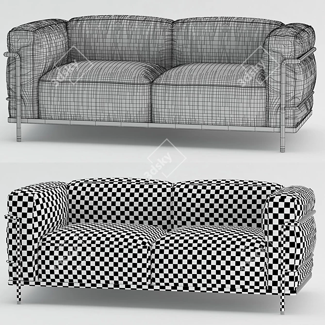 Elegant Cassina Lc3 Sofa 3D model image 3