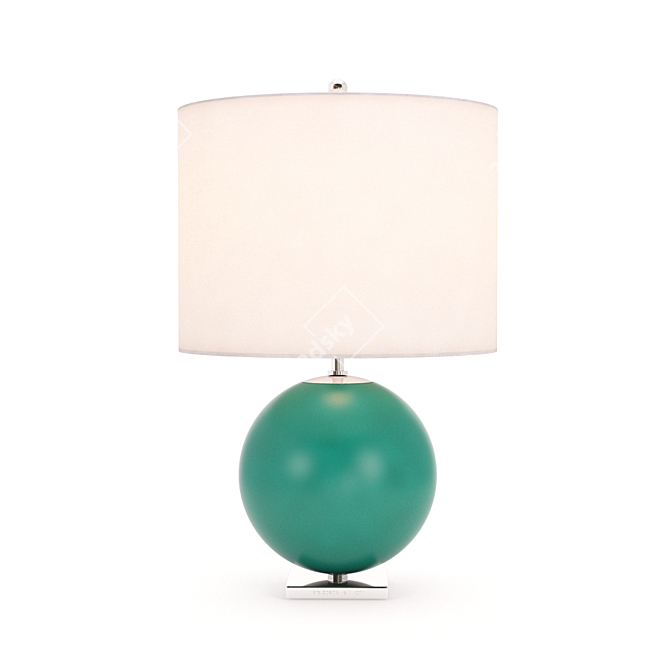 Kate Spade Elsie Table Lamp: Dark Turquoise & Cream 3D model image 1