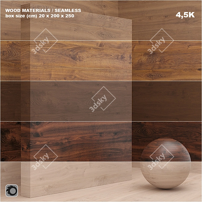 Seamless Wood/Veneer Set - 25 Pieces 3D model image 1