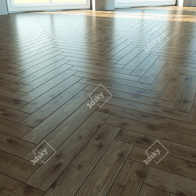 Natural Wood Parquet Flooring 3D model image 2