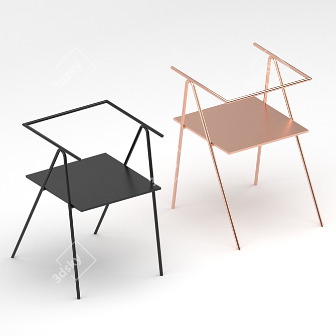 Sleek Metal Chair - 2013 Design 3D model image 1