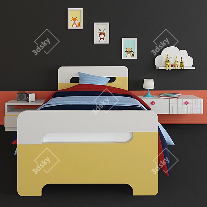 Archived 3D Bed Model with Vray 3D model image 1