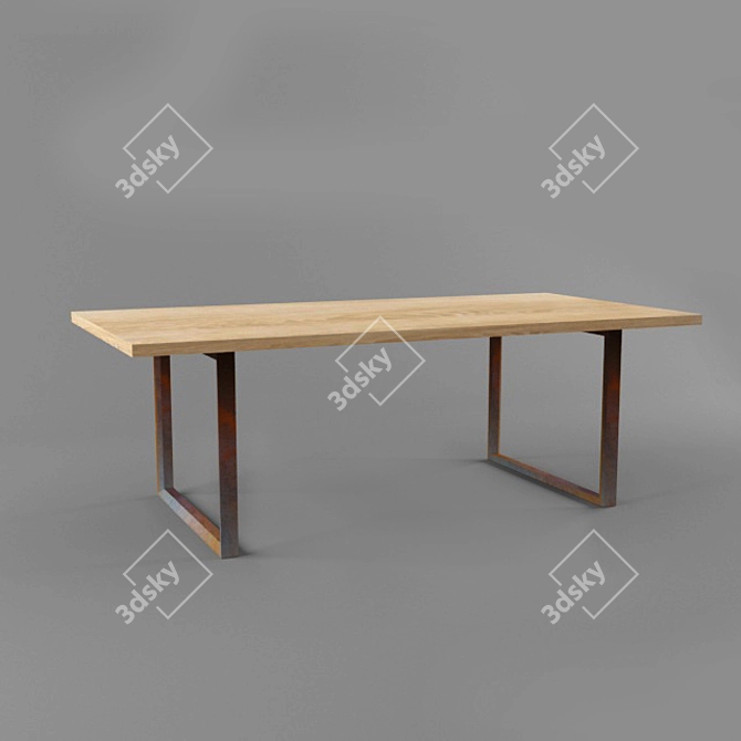 Elegant 220cm Dining Table 3D model image 1