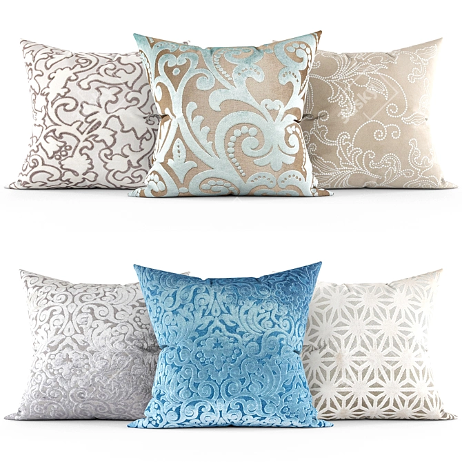 Elegant Home Decor Pillows 3D model image 1