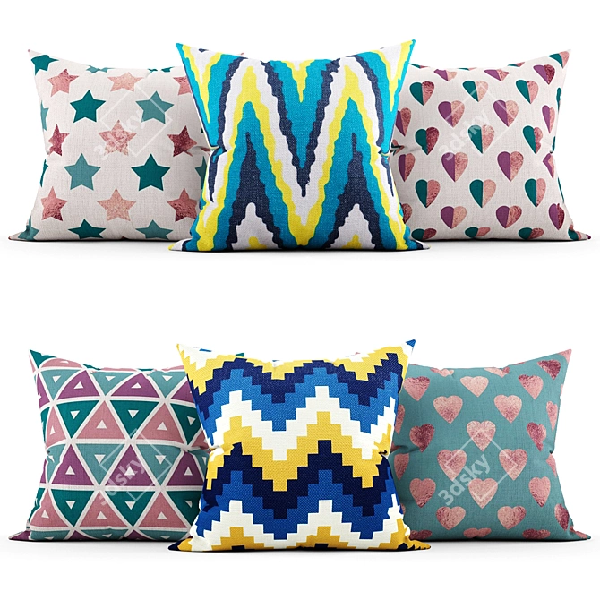 Elegant Cushion Collection 3D model image 1