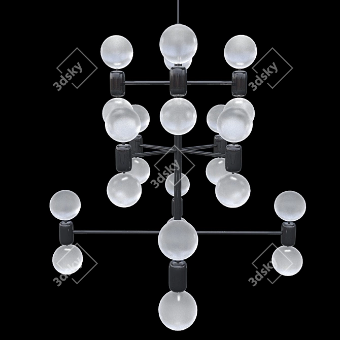 Sleek Modern Chandelier 3D model image 1