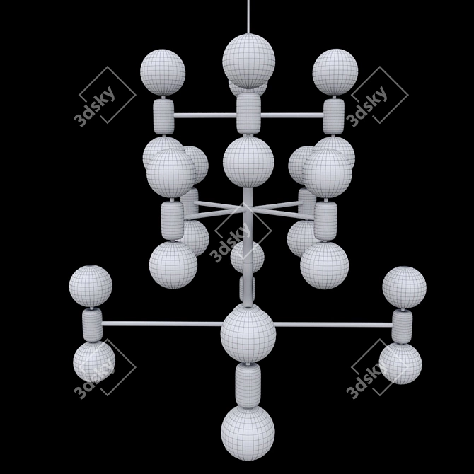 Sleek Modern Chandelier 3D model image 2