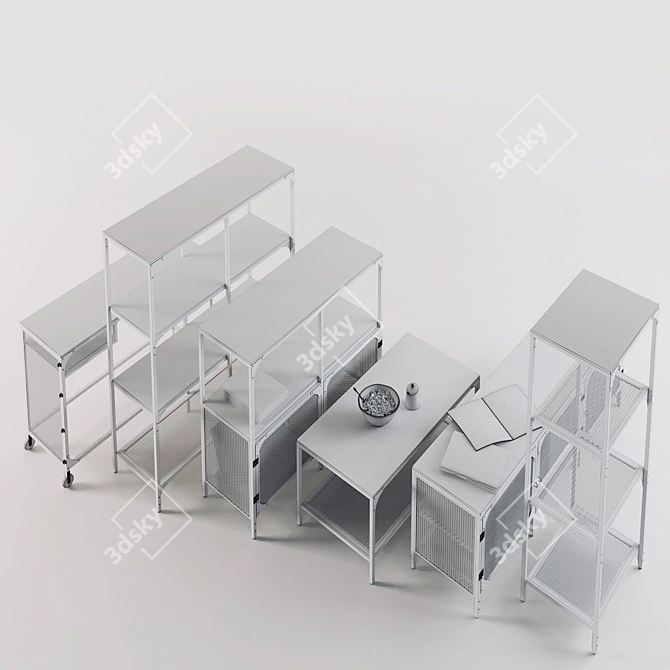 Modern Scandinavian Furniture Collection: Ikea Fjellbo 3D model image 3