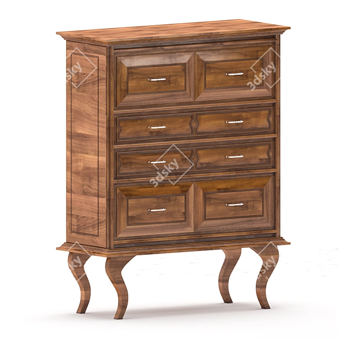 Wooden Drawer Storage Furniture 3D model image 1