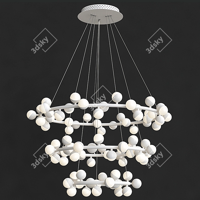 Sleek Modern White Pendant Lights 3D model image 1