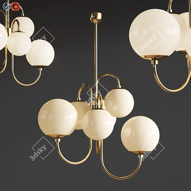 Elegant Pelle Gooseneck Chandelier 3D model image 1