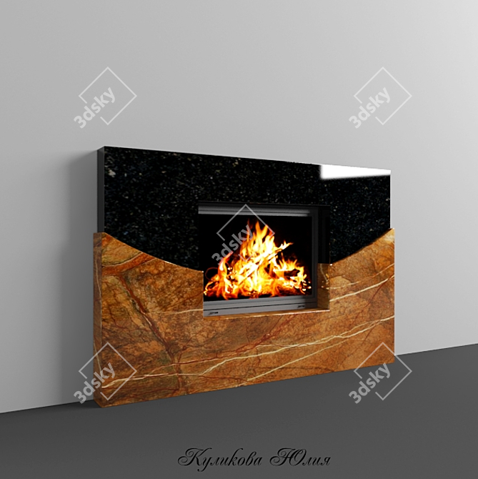 Modern Fireplace: No. 29 3D model image 2