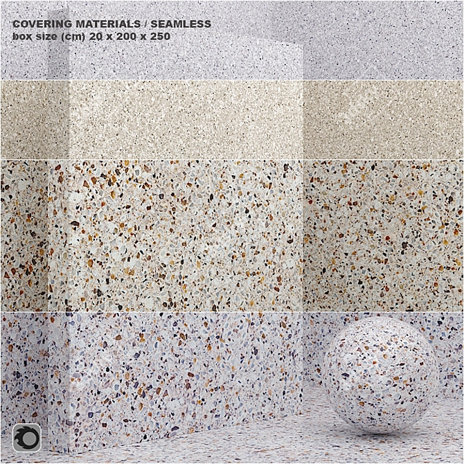 Title: Seamless Stone & Quartz Coating Set 3D model image 1