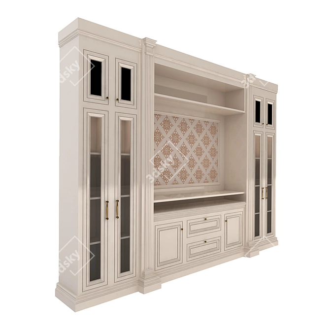 Modern 3D Display Cabinet (370x45x280 cm) 3D model image 2