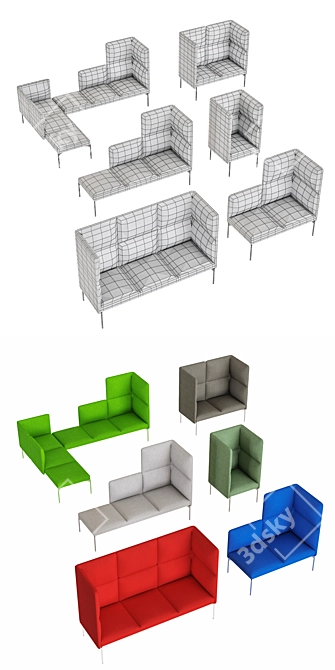 Senso Modular Sofa: Stylish, Functional, Norwegian Design 3D model image 3