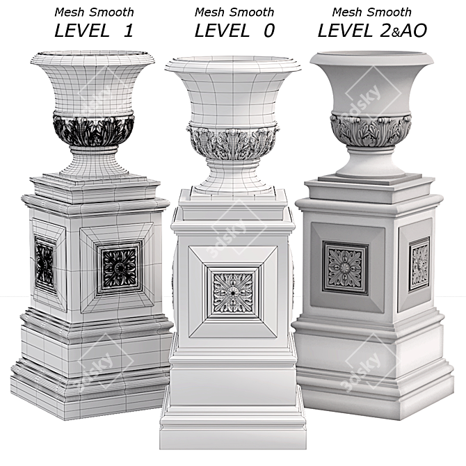Elegant Resin Vase - 2014 Classic Design 3D model image 2