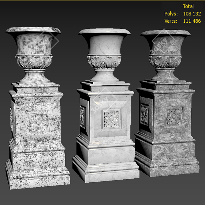 Elegant Resin Vase - 2014 Classic Design 3D model image 3