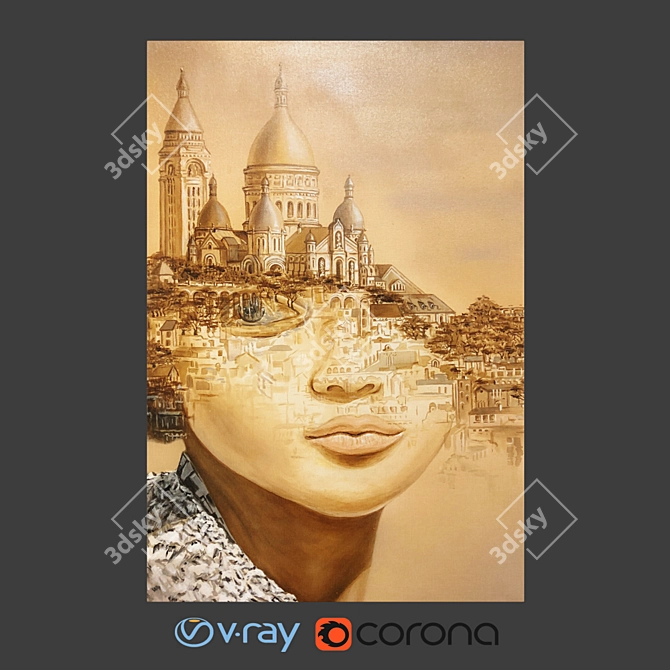 Parisian Dreams: Original Surrealistic Art 3D model image 1