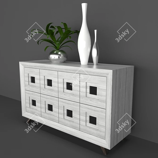 Modern Cube Dresser 3D model image 2