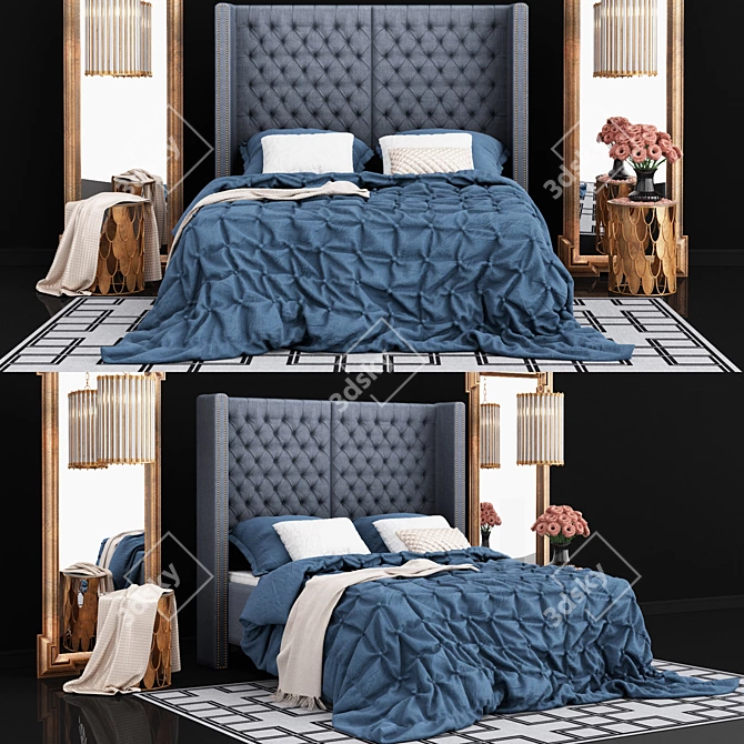 Eichholtz Fullerton Bed Headboard 3D model image 1