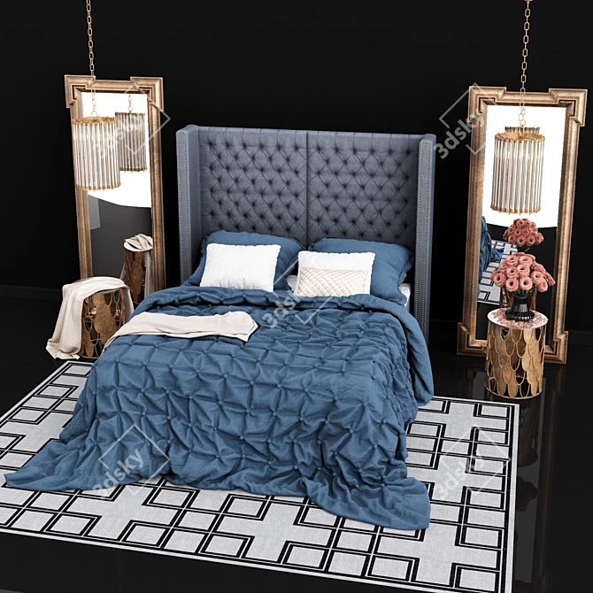 Eichholtz Fullerton Bed Headboard 3D model image 2