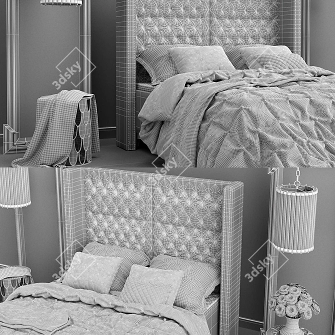 Eichholtz Fullerton Bed Headboard 3D model image 3