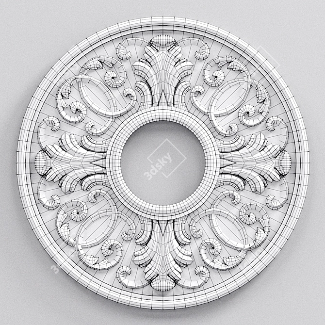 Elegant Ceiling Fretwork Design 3D model image 2