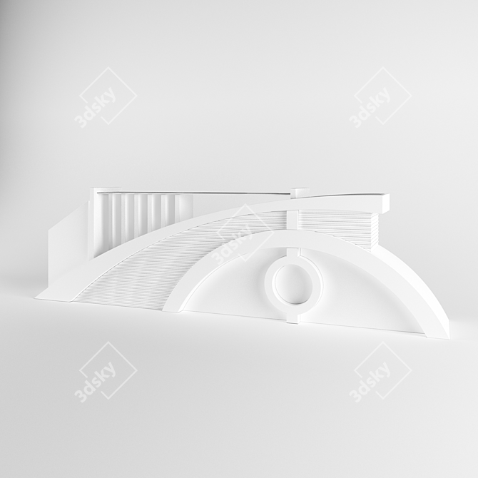 Sleek M2 Reception Desk 3D model image 2