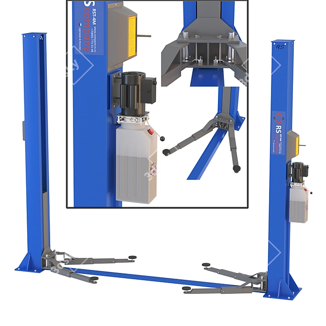 RST4-M Car Lift: Efficient and Versatile 3D model image 1