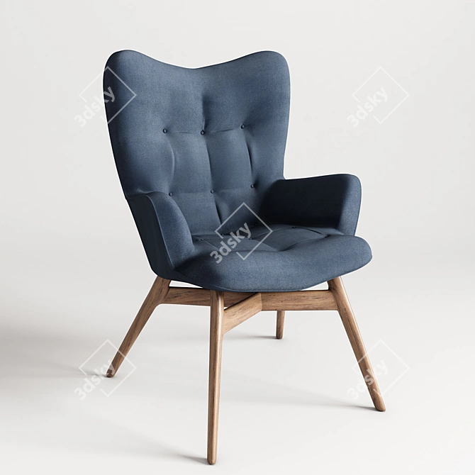 Luxury Velvet Armchair: Vicky Petrol 3D model image 2