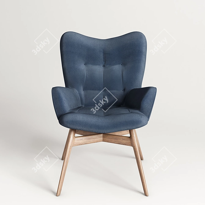 Luxury Velvet Armchair: Vicky Petrol 3D model image 3