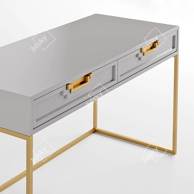 Majestic Brass Writing Desk 3D model image 3