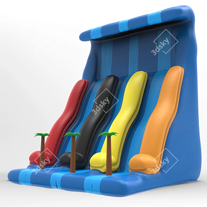 Kids' Party Fun: Inflatable Slide 3D model image 1