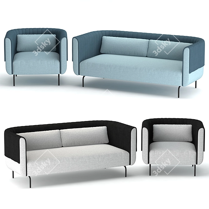 Bienno Sofa and Armchair Set 3D model image 1