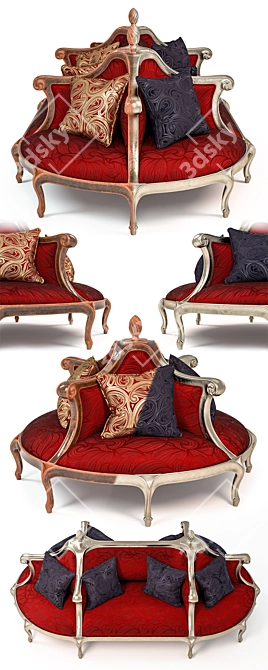 Elegant Tate Coversational Sofa 3D model image 2