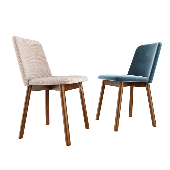 Modern Chip Dining Chair 3D model image 2