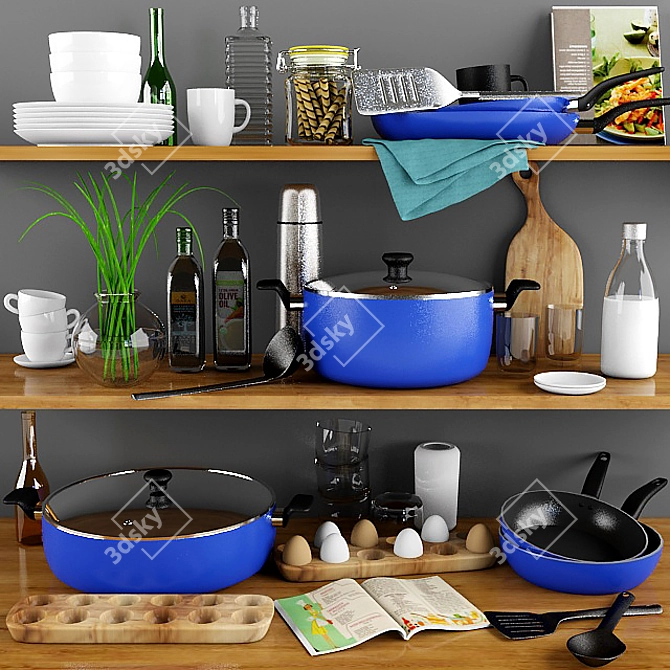 Complete Kitchen Accessory Set 3D model image 1