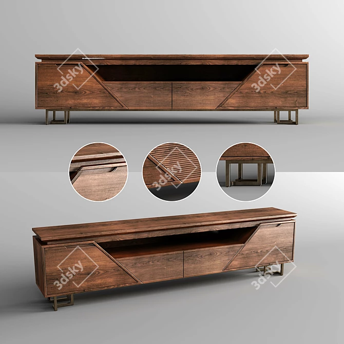 Modern TV Stand 4K 3D model image 1