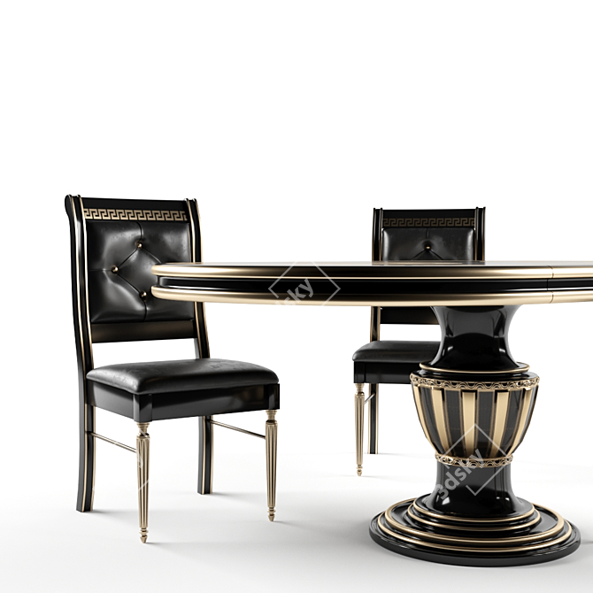 Greek Gothic Dining Table Set 3D model image 2