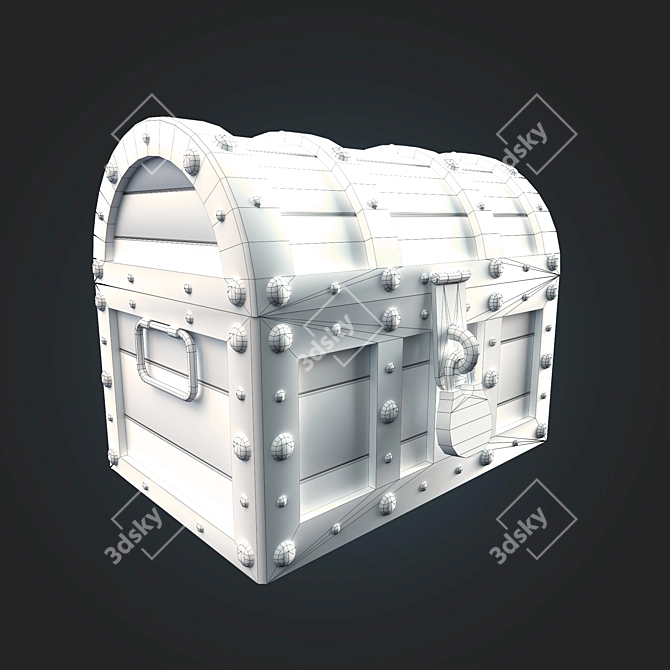 Antique Treasure Chest 3D model image 3