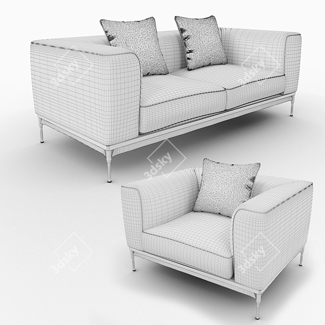 Luxury DavidLinley Modular Sofa 3D model image 3