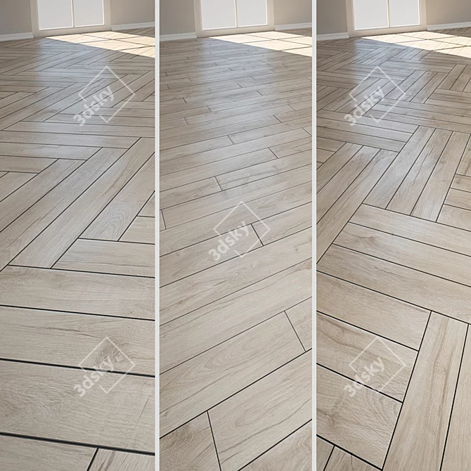 Elegant Parquet Flooring Collection 3D model image 1
