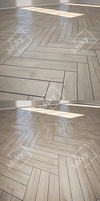 Elegant Parquet Flooring Collection 3D model image 2