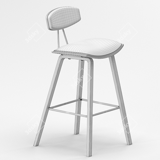 Elegant Denis Bar Chair 3D model image 3