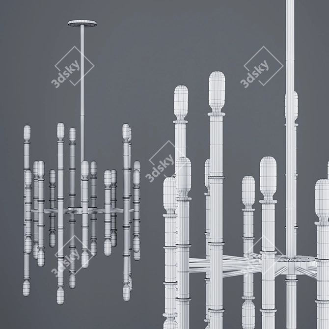 Modern Chandelier Lamp - SHP0001\5 3D model image 4